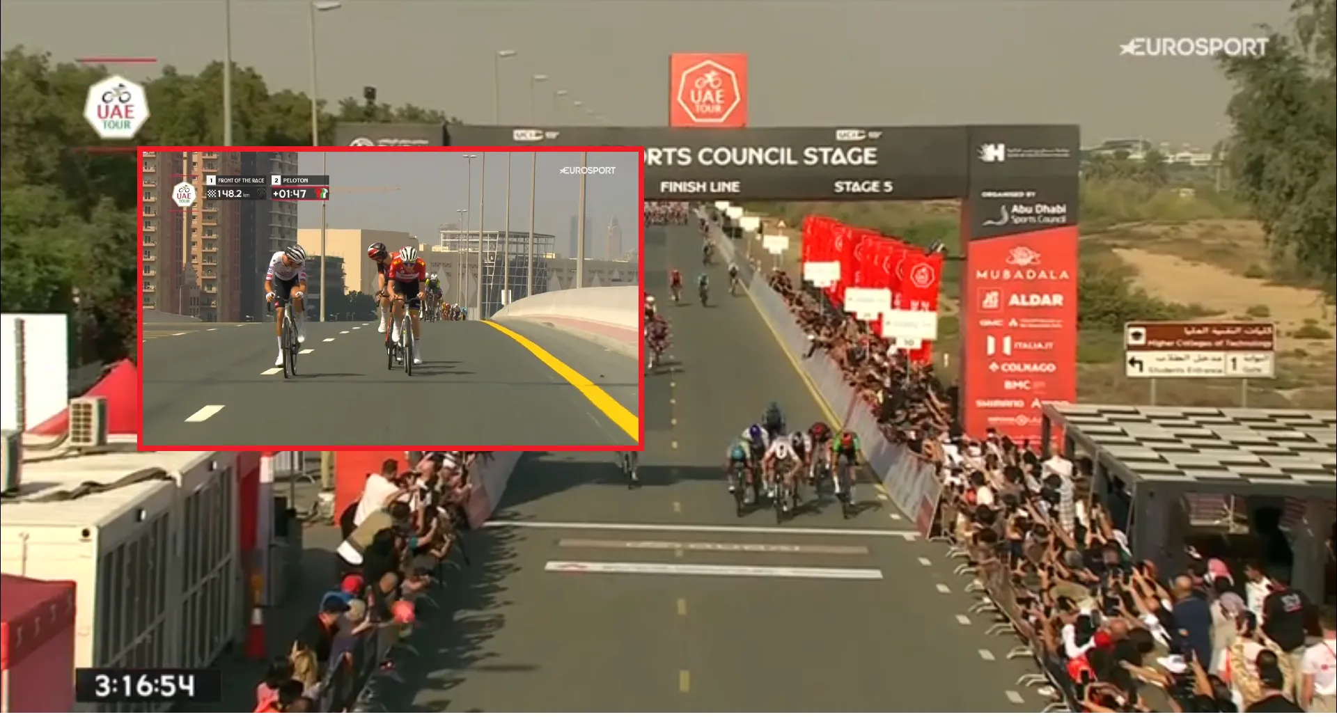 Zelfs doldwaze plannen van Pogacar kunnen sprint niet voorkomen, waar Merlier hattrick van Milan dwarsboomt in UAE