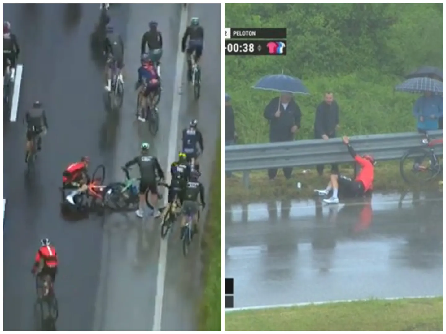 🎥 Bad luck for INEOS: first Arensman crashes, then Tarling who has to abandon the race