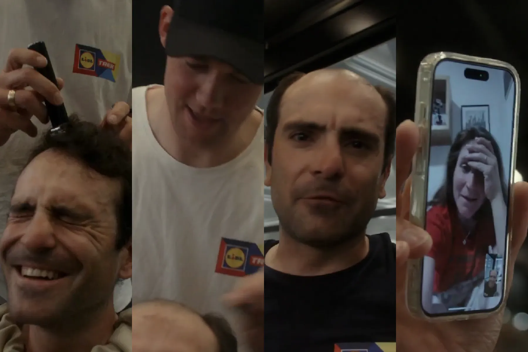 🎥 Weddenschapje verloren! Pedersen scheert hoofd van ploegmaat kaal, Longo Borghini ziet het lijdzaam toe