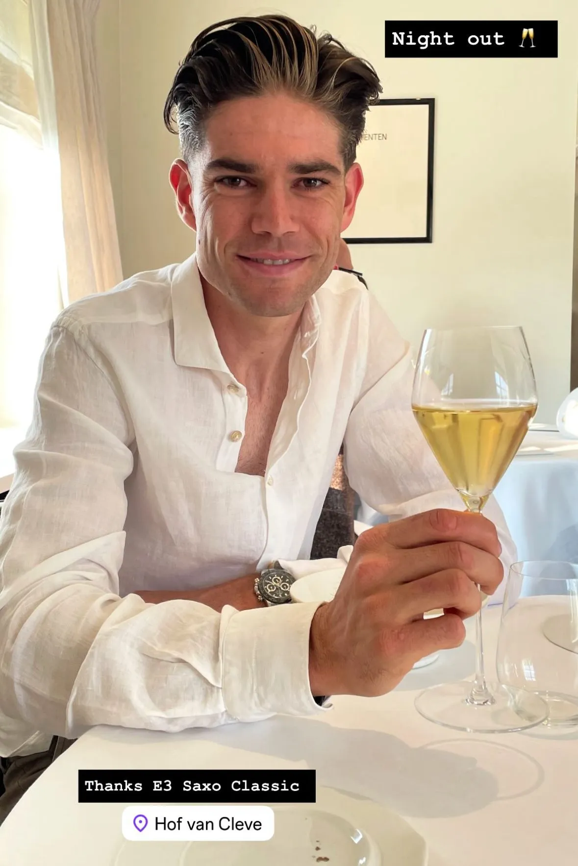 📸 After serving lead-outs in the Giro, Van Aert now gets served at Michelin-Starred restaurant - at the invitation of E3 Saxo Classic