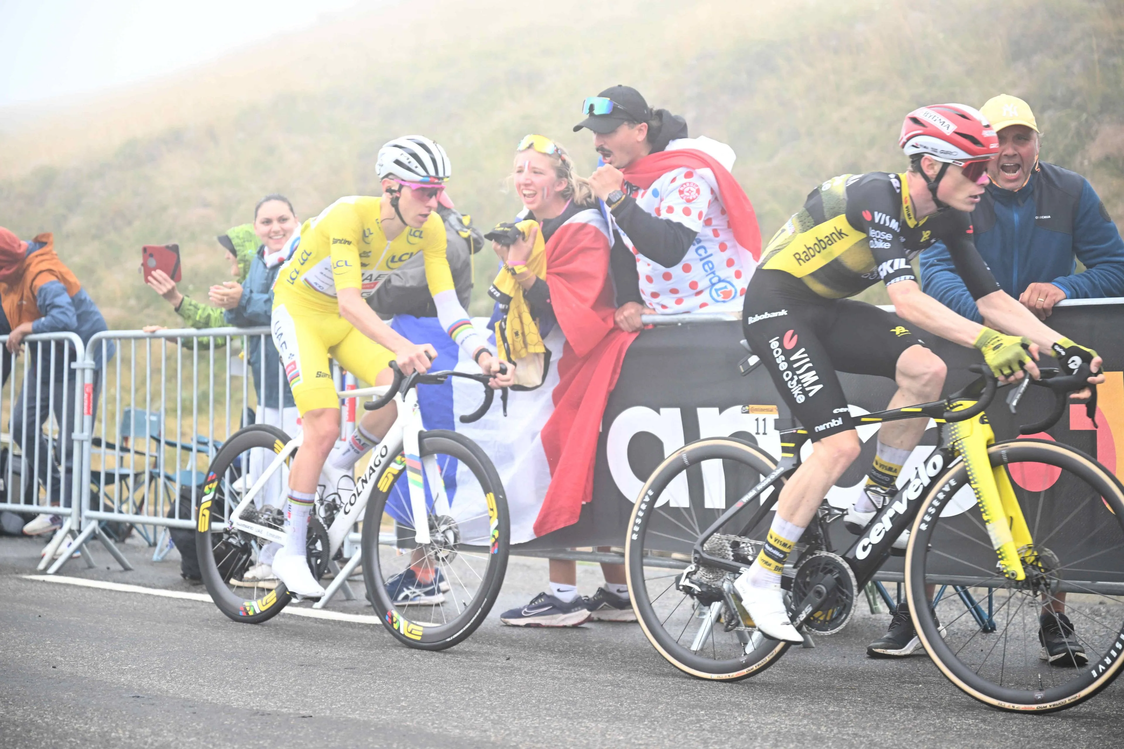 Pogacar reageert goudeerlijk op Visma | Lease a Bike-vraag: 'Ik zou daar als Vingegaard niet gelukkig mee zijn'