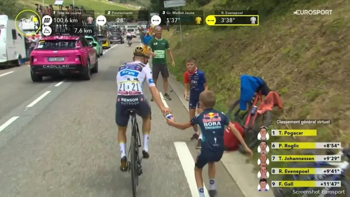 🎥 Game over for Evenepoel, who gets dropped early on the Tourmalet and withdraws after magnificent gesture