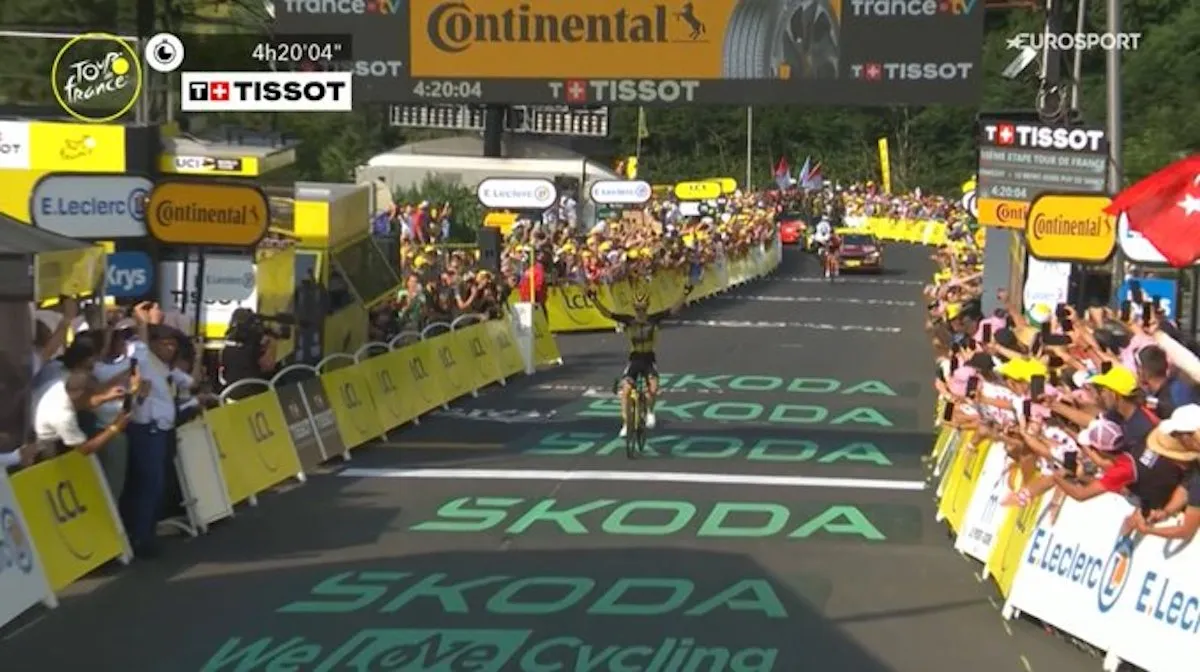 Yates beats Arensman in thrilling stage; Pogacar holds off Visma's pressure but hands yellow to Healy