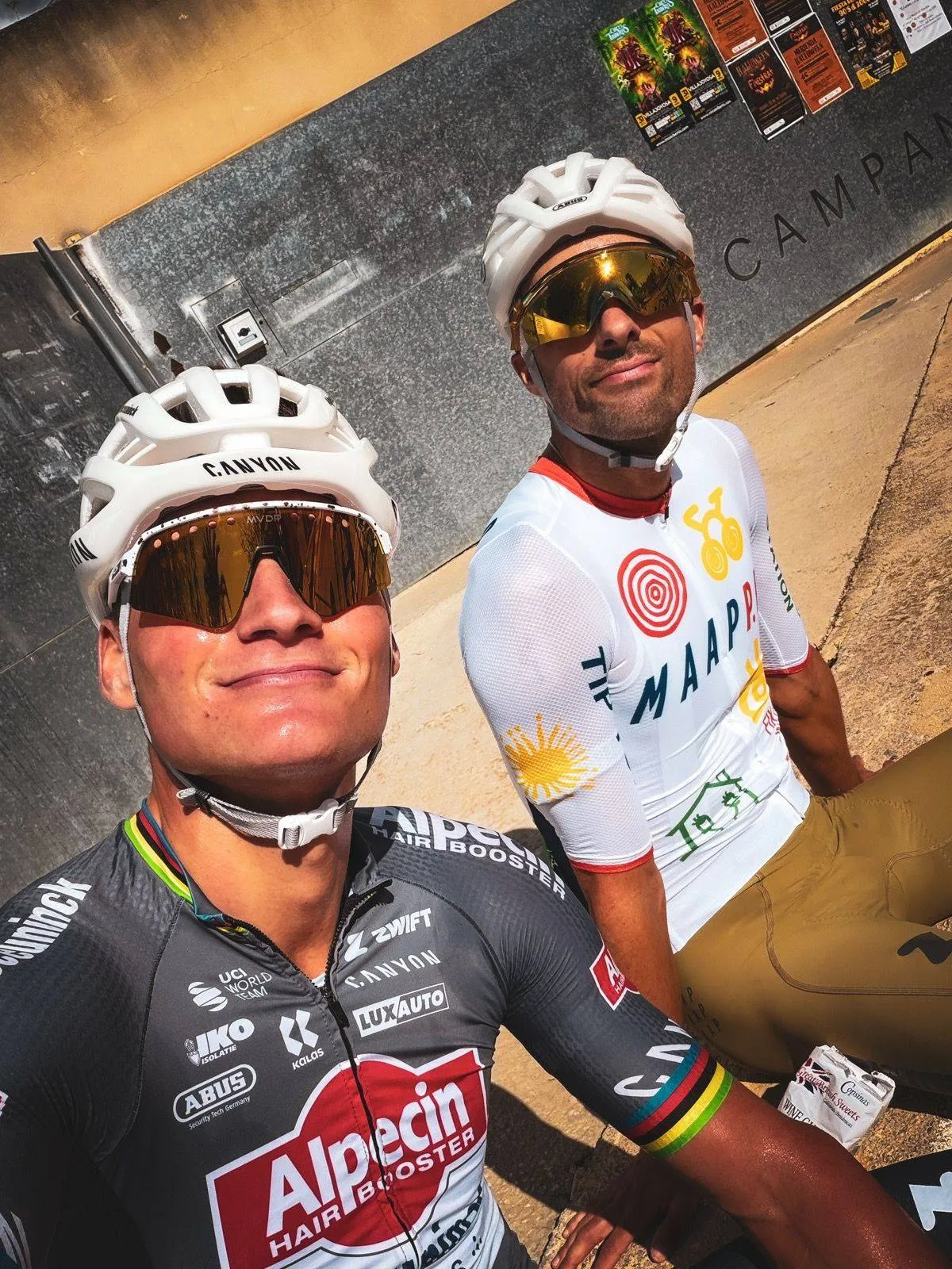 Mathieu van der Poel reunites with loyal training partner for "a nice little sixer in the mixer" under the Spanish sun