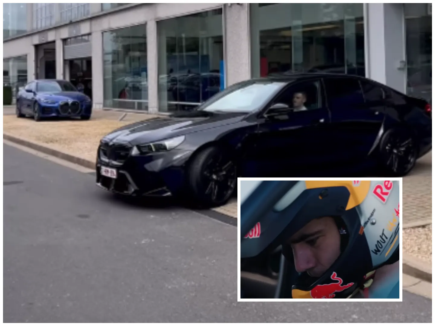 🎥 Track-day Wout, showroom Remco: Van Aert laps a 911 GT4 while Evenepoel picks up his M5