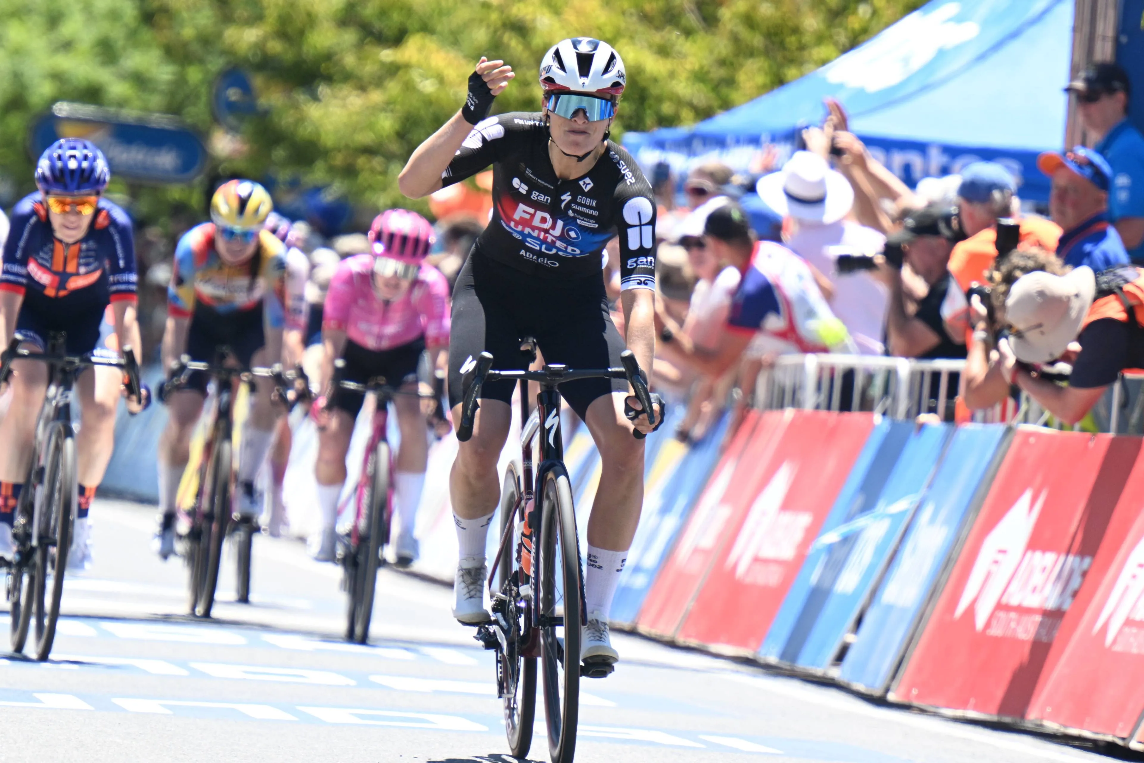 Unbeatable Wollaston extends lead at Tour Down Under with second stage win