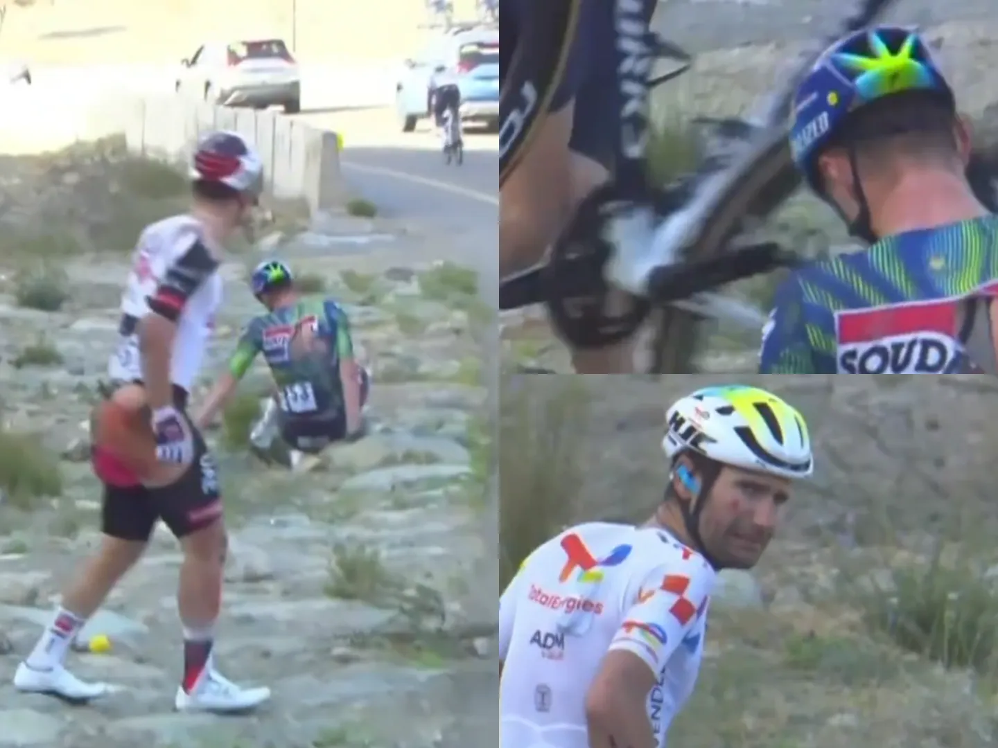 🎥 AlUla Tour crash at over 100 km/h leaves victims: Rex (Soudal Quick-Step) suffers three fractures in his back