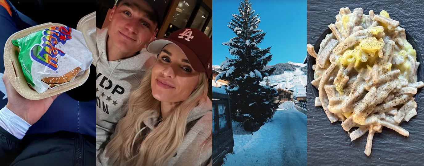 📸 Mathieu van der Poel enjoys Bicky Burger, pizzoccheri, snow and his inner circle in the 24 hours after World Championship title