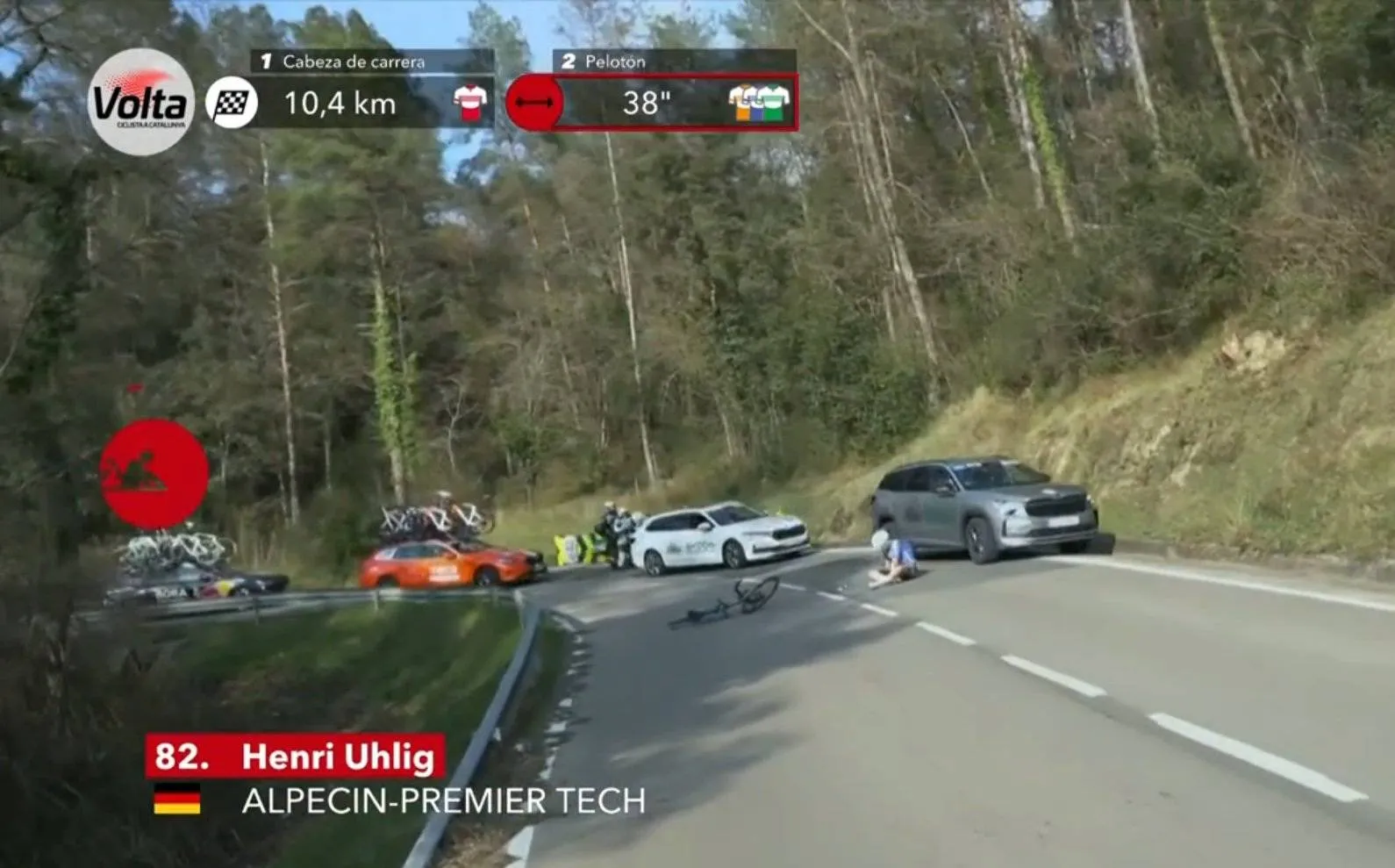 Alpecin–Premier Tech lose in-form Uhlig for a while after hard crash in Catalonia