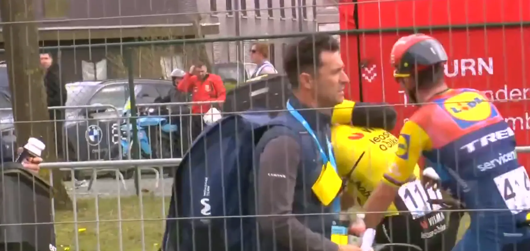 Mads Pedersen - who offered Wout van Aert support after the finish - explains how his wrist is still affecting his legs