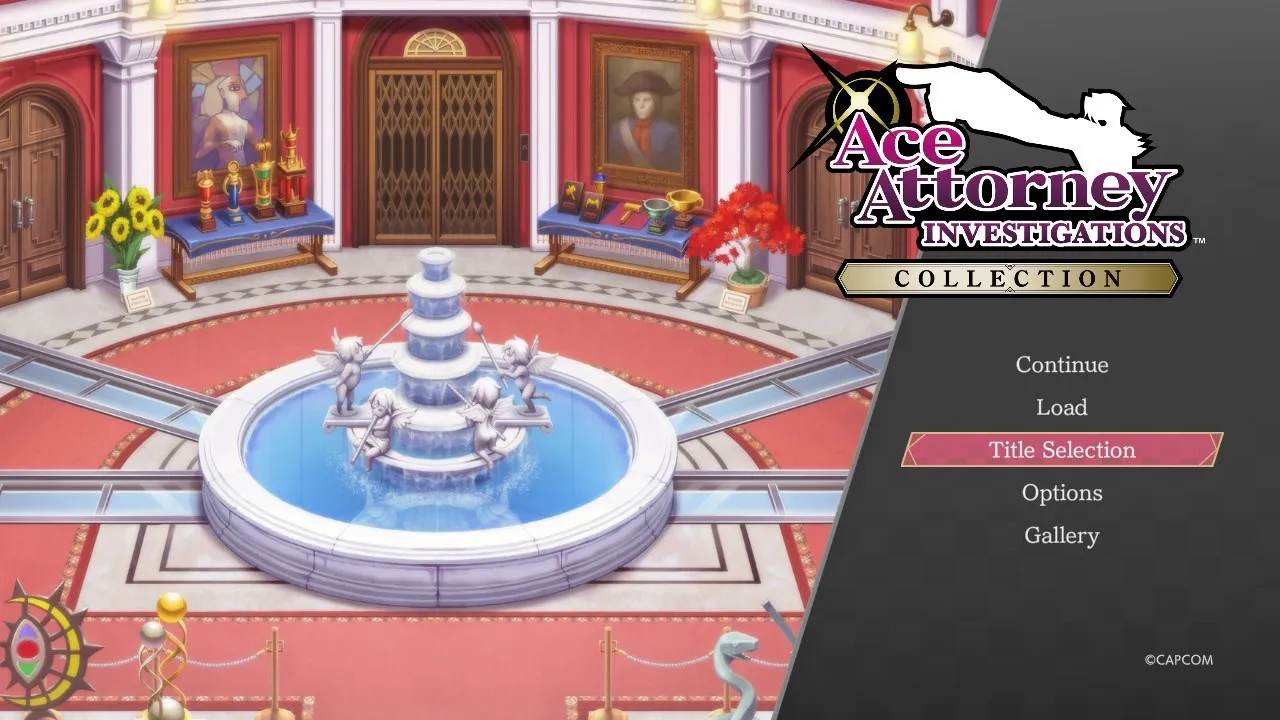 ace attorney investigations collection title screen