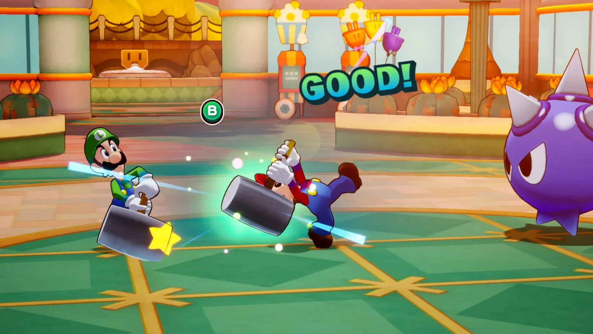 mario luigi brothership fight