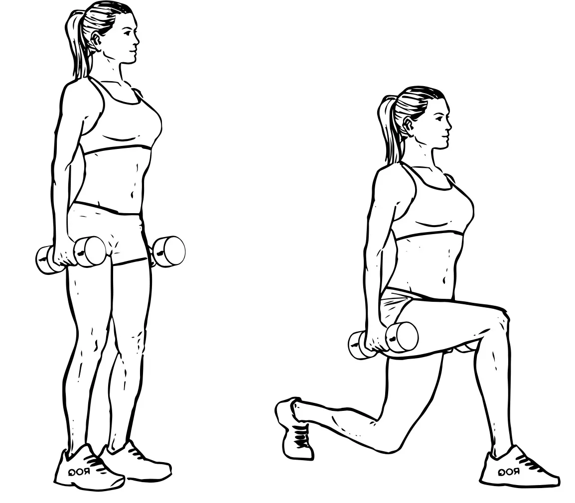 dumbbell lunges 1