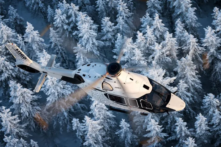 airbus h160 helicopter happily handles finlands freezing winter