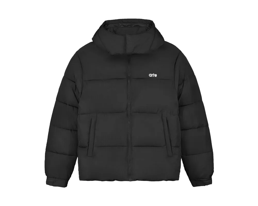 arte antwerp joey puffer jacket black aw23 109j