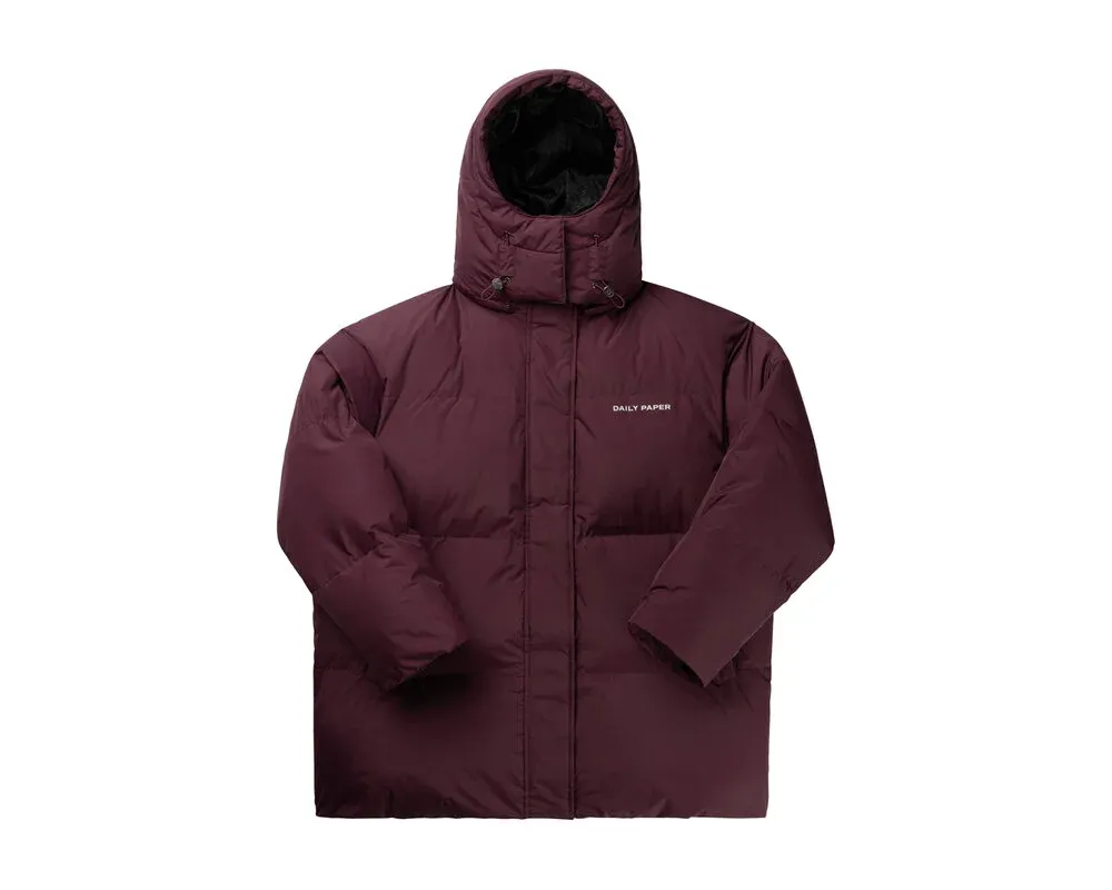 daily paper nicole puffer jacket bordeaux wine 232