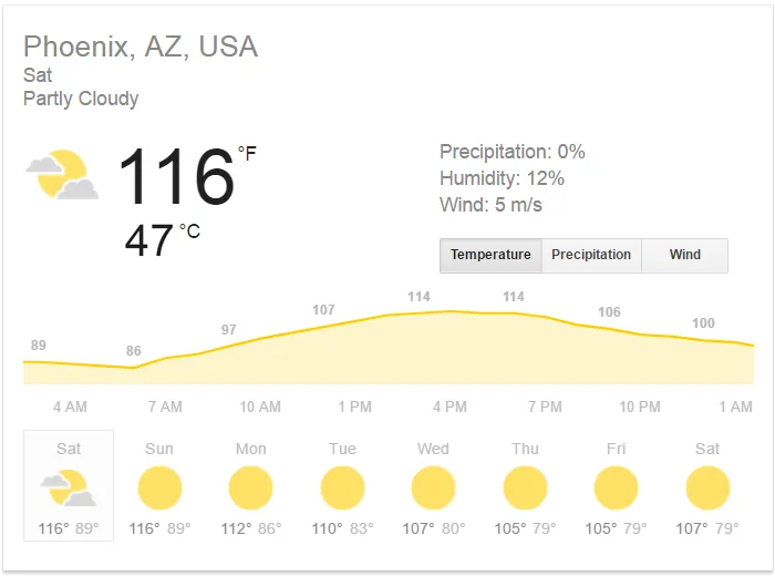 hot arizona phoenix heatwave high temperature melting 1