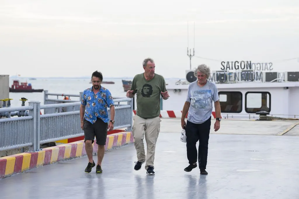 jeremy clarkson james may and richard hammond walking to their boats 1024x681
