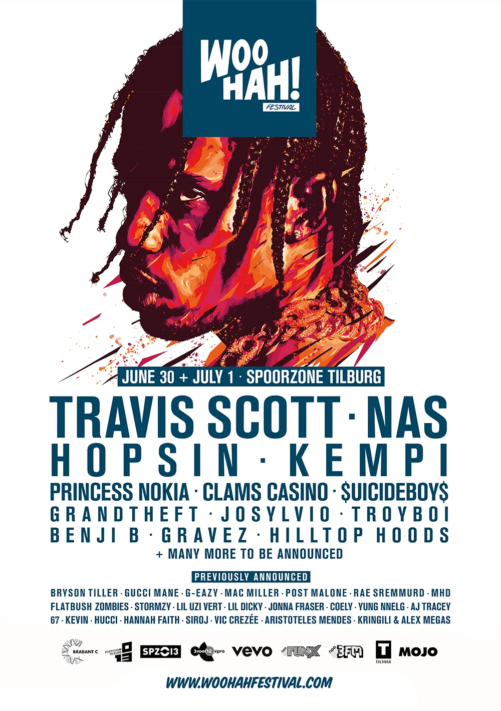 Woo Hah voegt 13 nieuwe namen toe aan de lineup waaronder Travis Scott, Nas, Hopsin en Kempi