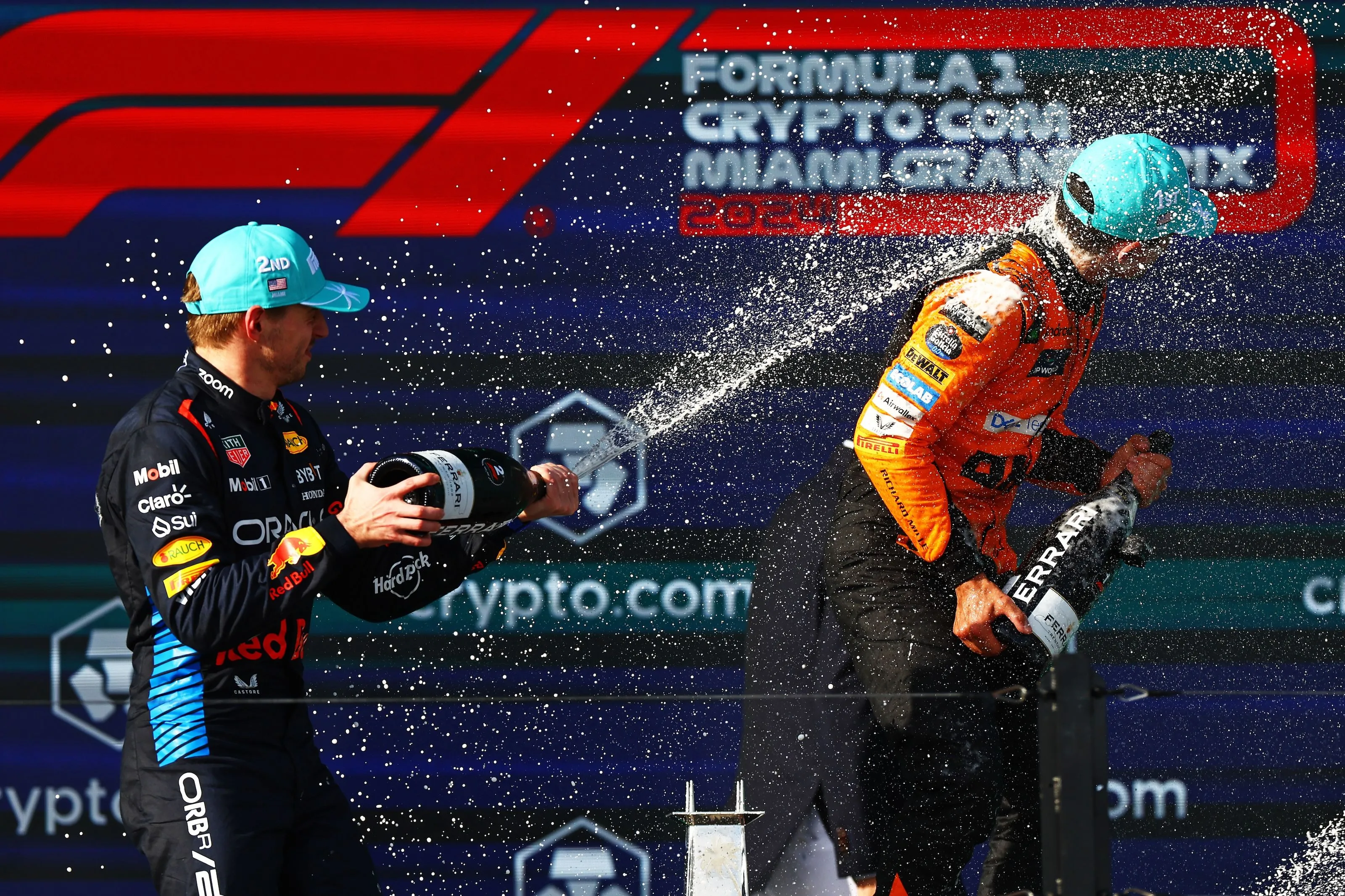 Miami Grand Prix Podium- Max Verstappen In P2 And Lando Norris On The Top Step