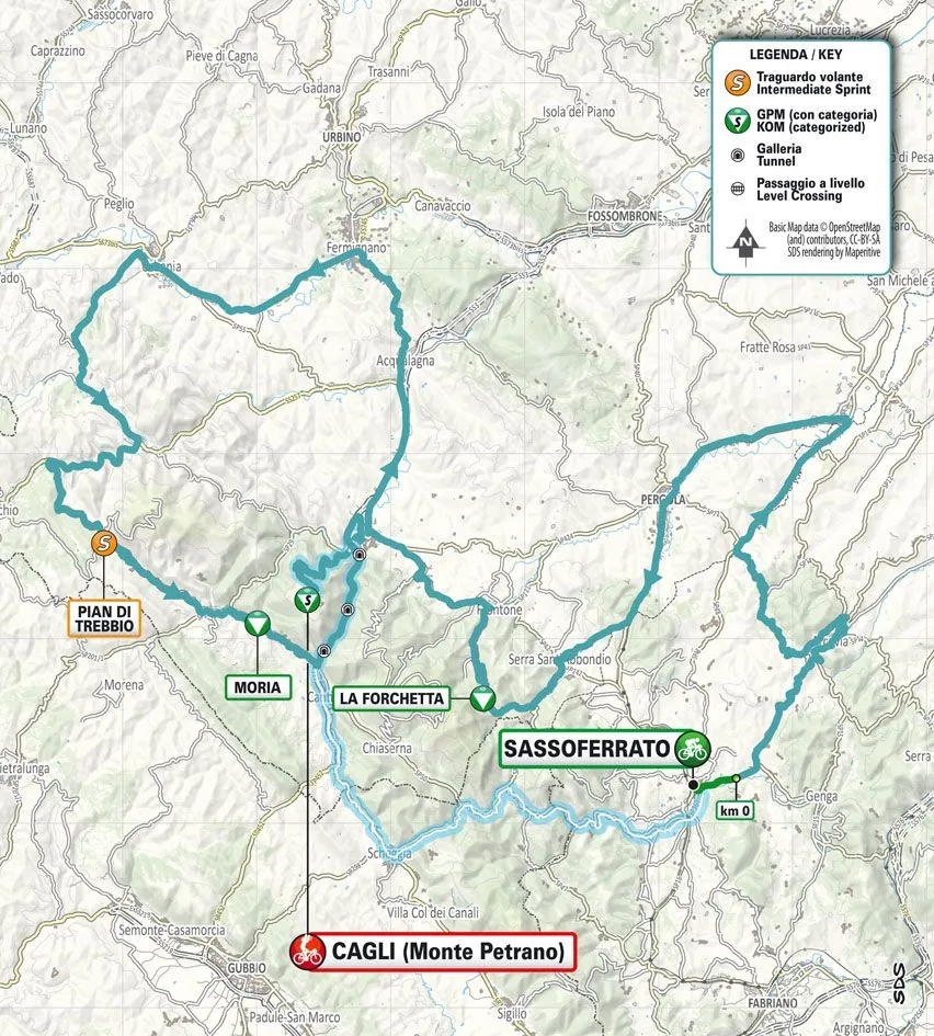 Karte Tirreno-Adriatico 2024 Etappe 6&nbsp;