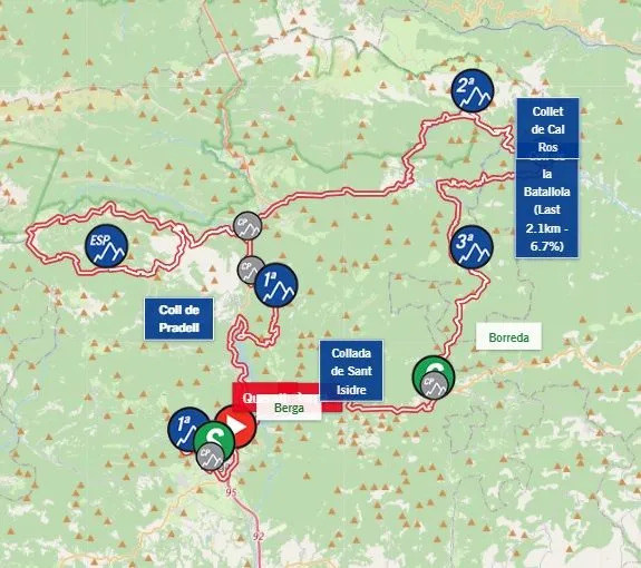 Karte Volta a Catalunya 2024 Etappe 6&nbsp;