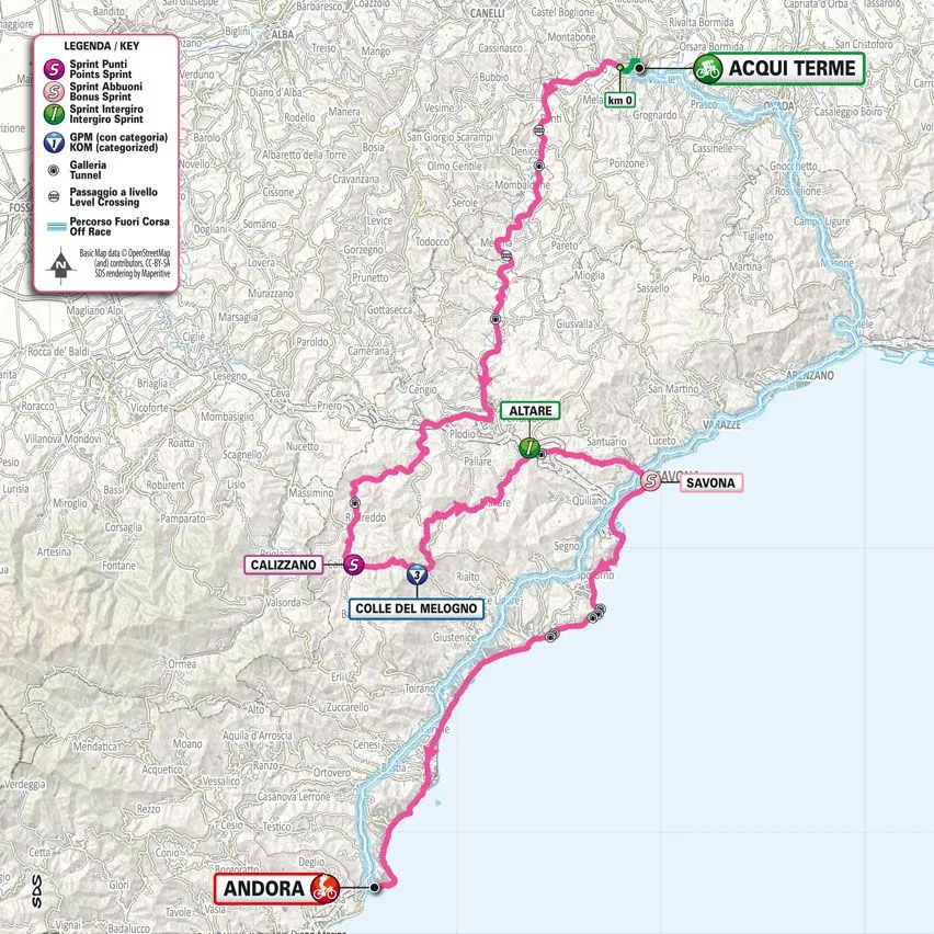 Karte Giro d'Italia 2024 Etappe 4