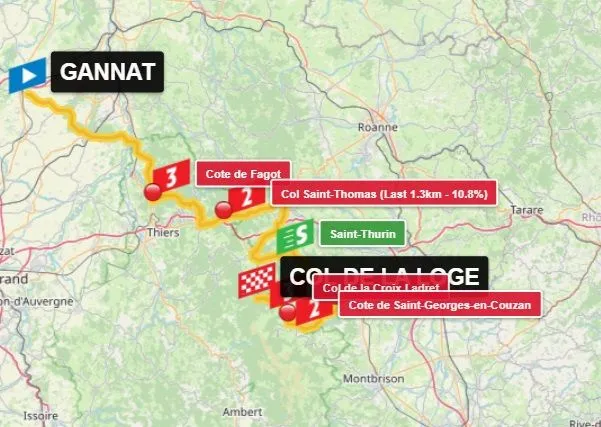 Karte Critérium du Dauphiné 2024 Etappe 2&nbsp;