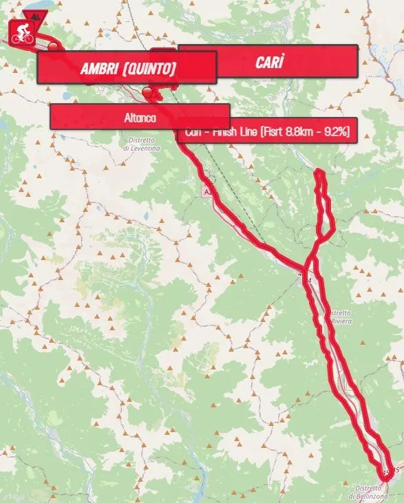 Karte Tour de Suisse 2024 Etappe 5