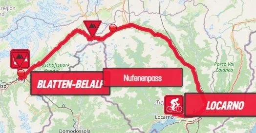 Karte Tour de Suisse 2024 Etappe 5&nbsp;