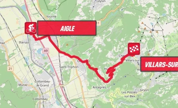 Karte Tour de Suisse 2024 Etappe 8