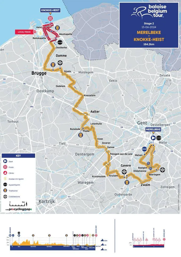 Etappe 2. Merelbeke - Knokke-Heist, 184,2 Kilometer