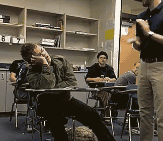 student wakes up clapping during class