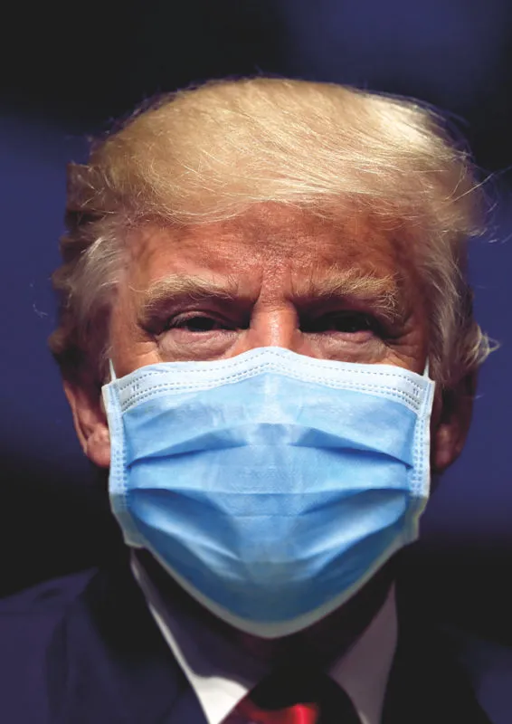 De kans dat Donald Trump na zijn herstel van het coronavirus vaker een mondmasker zal dragen lijkt reëel. Bron: IuliaIR / Shutterstock