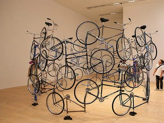 a bike sculpture