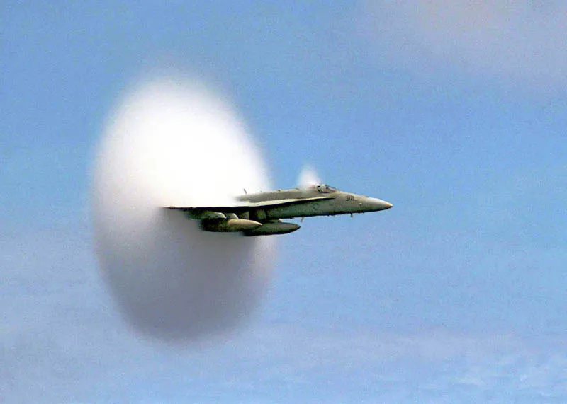 airplane breaking the sound barrier perfect timing