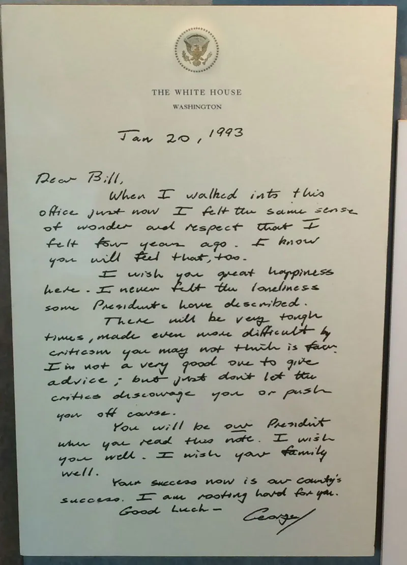 before he left office bush sr left this touching letter for bill clinton 2