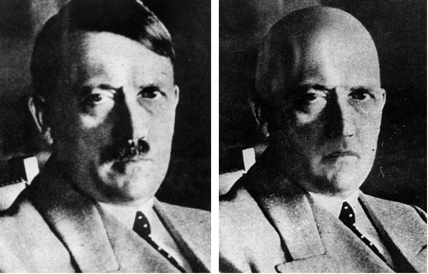 heres hitler without hair or his infamous mustache