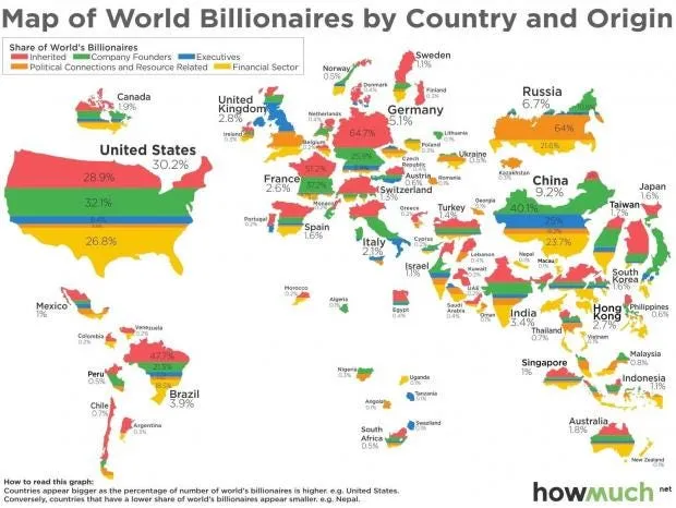 map of billionaires