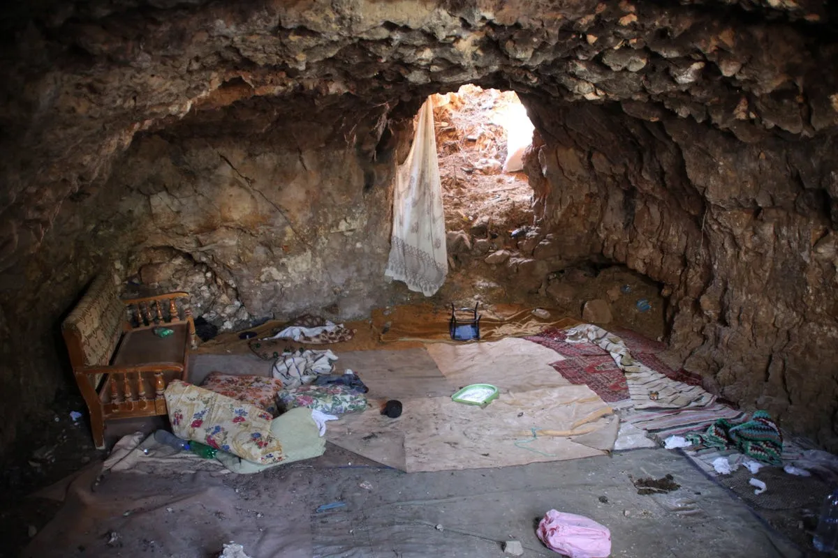 often they find the caves deserted like this abandoned base that used to belong to rebel fighters