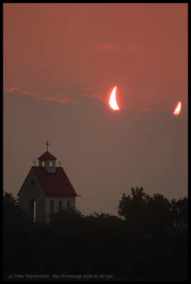 partial solar eclipse devil horns sun