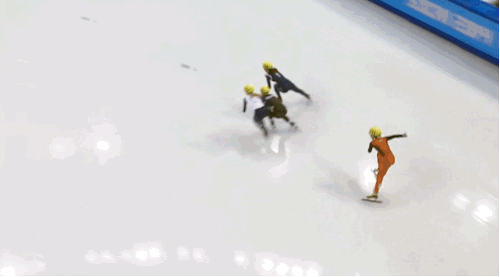 speed skating crash