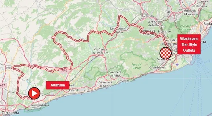 Kaart Volta a Catalunya 2024 etappe 5&nbsp;