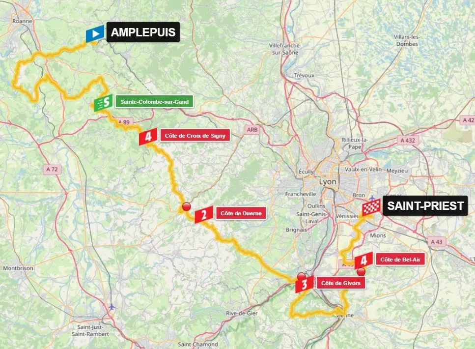 Kaart Critérium du Dauphiné 2024 etappe 5&nbsp;