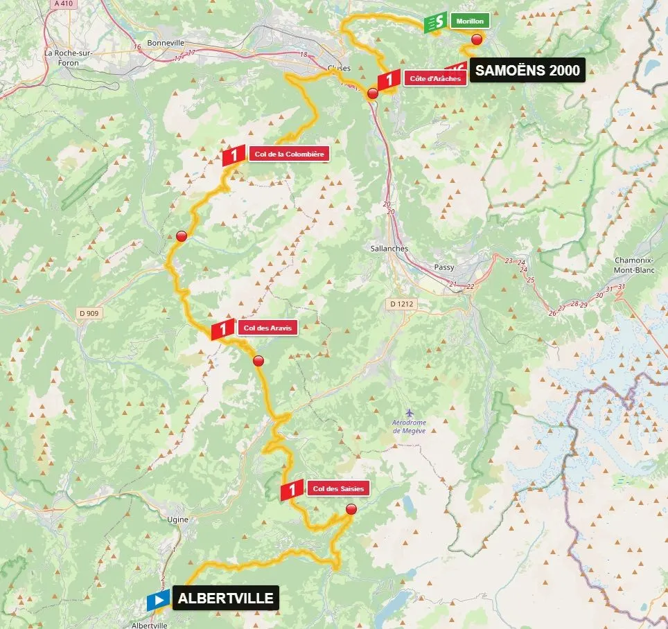 Kaart Critérium du Dauphiné 2024 etappe 7&nbsp;