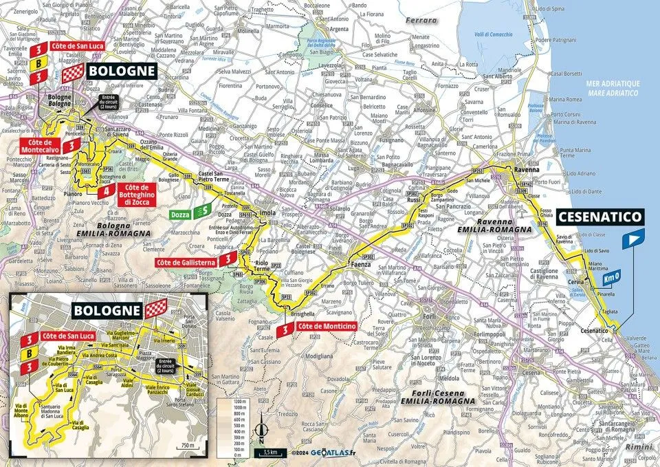 Kaart Tour de France 2024 etappe 2