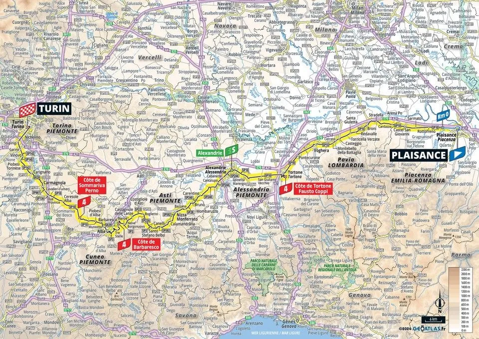 Kaart Tour de France 2024 etappe 3