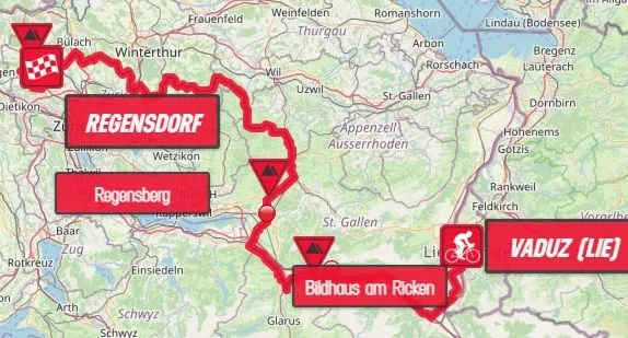 Kaart Tour de Suisse 2024 etappe 1&nbsp;