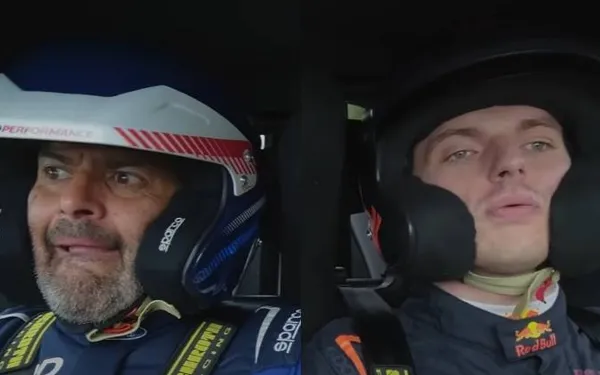 Max Verstappen neemt iemand mee in een Ford Mustang GTD, en die heeft nu een propere onderbroek nodig