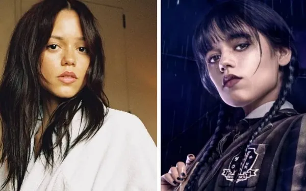 Wednesday-ster Jenna Ortega toont wel héél veel vlees in iets wat een jurk moet voorstellen (foto's)